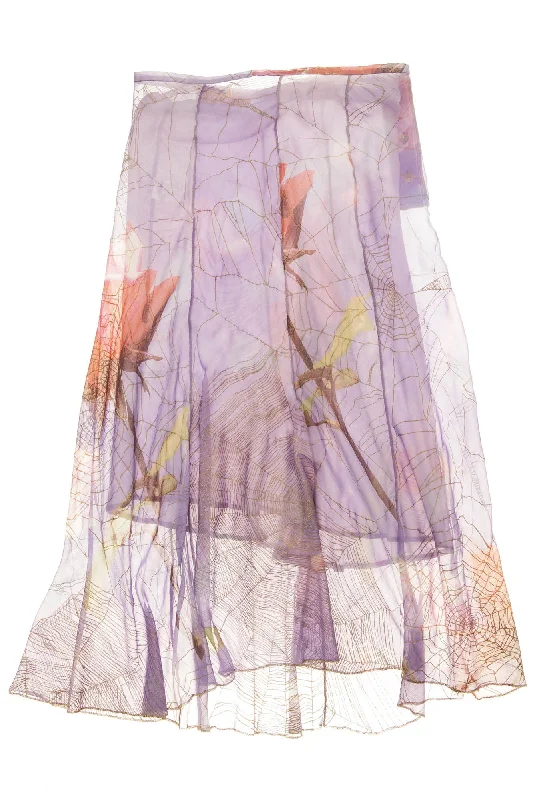 Roberto Cavalli - Lavendar Print Skirt - S lace skirt feminine