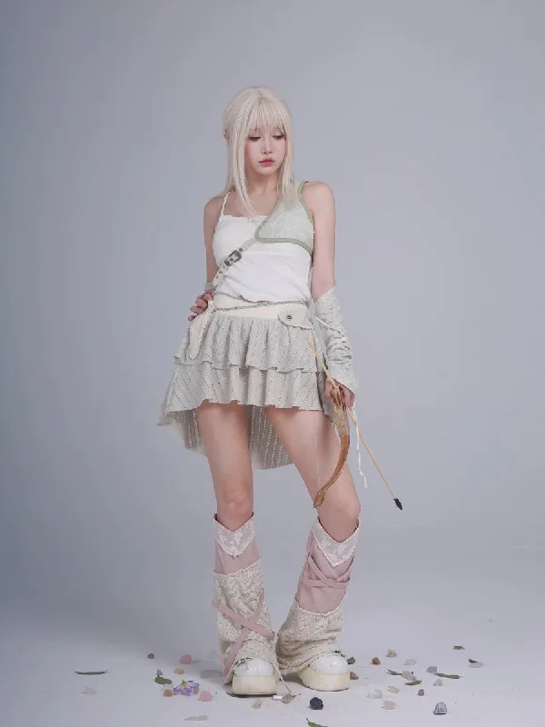 Rose Island AW24 Elf Guardian - Assassin Girl Mini Skirt with knife pocket low waist skirt