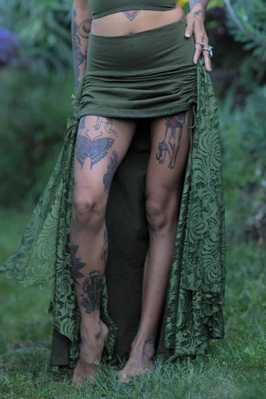 Olive Green with Olive Green Lace