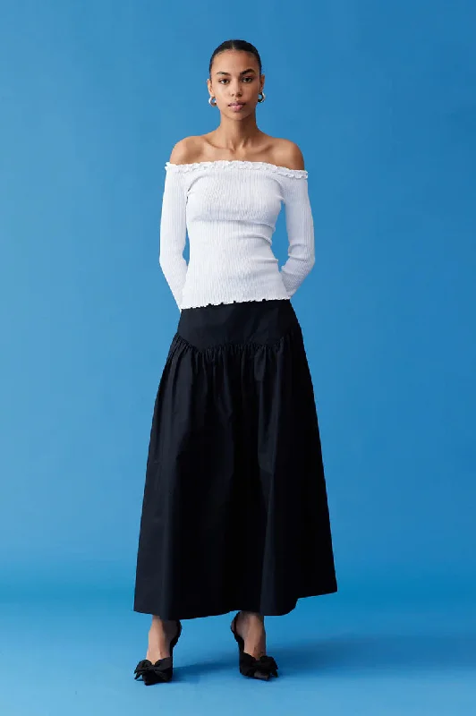 Ruby Trulli Skirt - Black flowy skirt hem