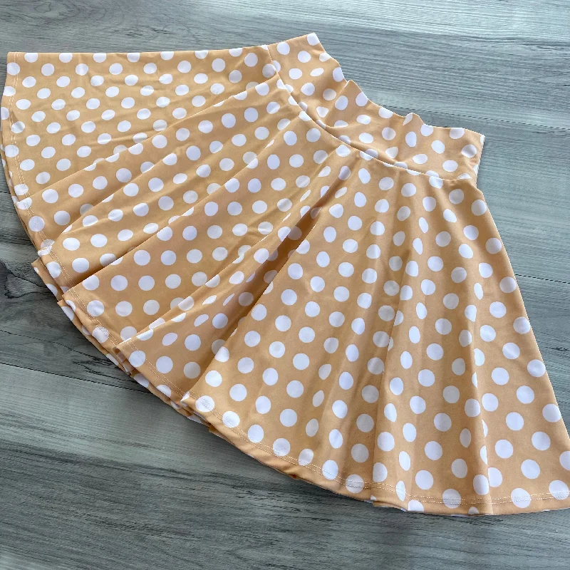 SALE - Skater Skirt - Beige and White Polka Dot tiered skirt playful