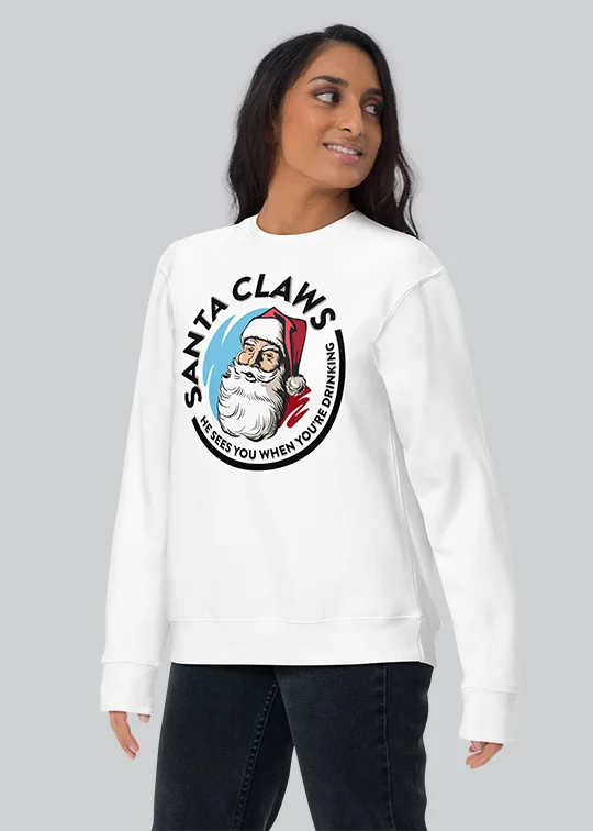 Santa Claws Womens Crewneck Sweatshirt Hoodie with Crew Neck Simple Timeless