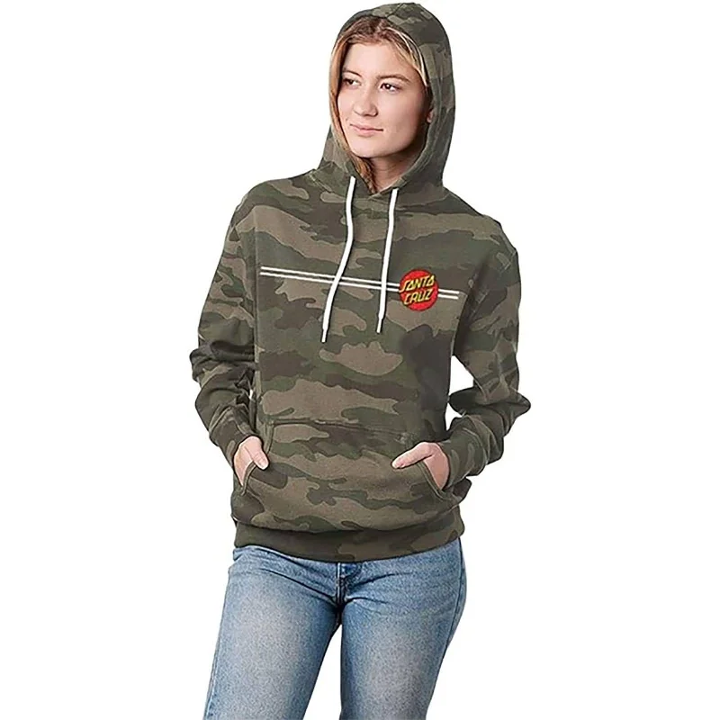 Santa Cruz Classic Dot LW Women's Hoody Pullover Sweatshirts (Brand New) Hoodie with Rolled Sleeves Casual Relaxed