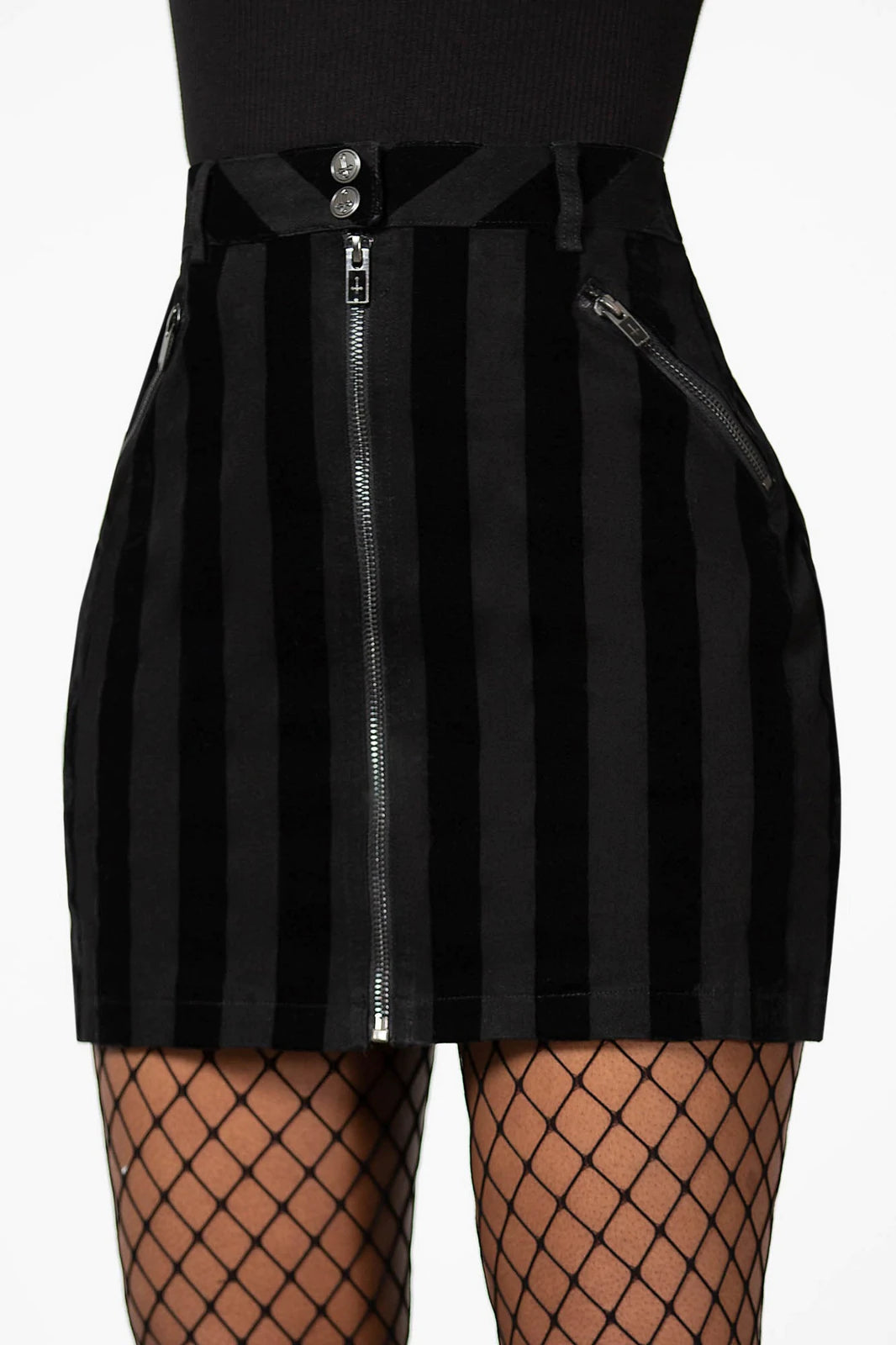 Scallywag Striped Mini Skirt denim skirt casual