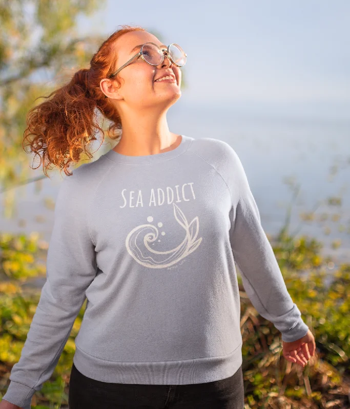 Sea Addict Organic Cotton Sweatshirt Hoodie with Neon Bright Vibrant