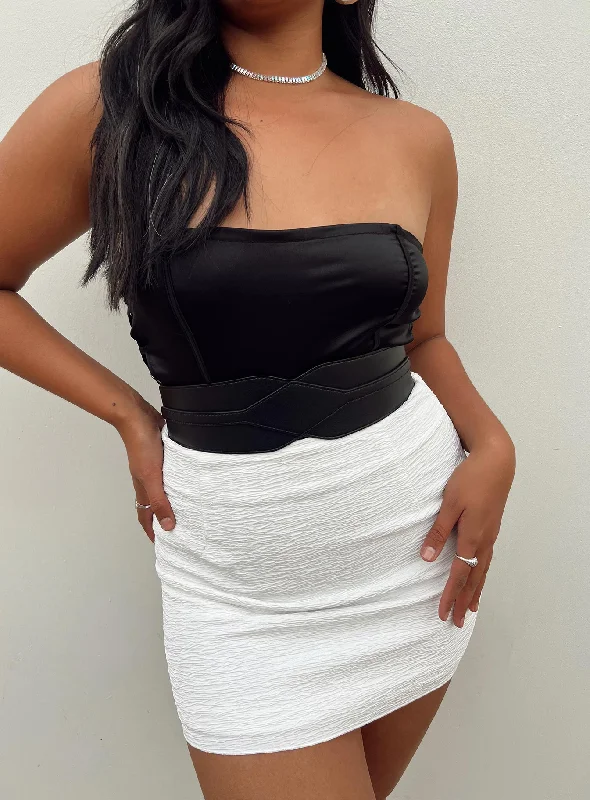 Selby Textured Mini Skirt White lace skirt romantic