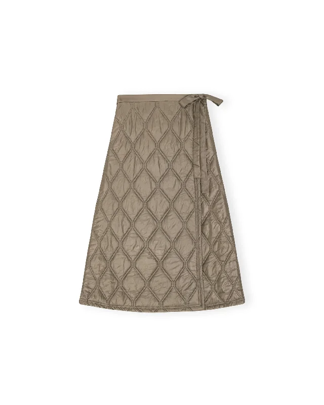 Shiny Quilt Midi Skirt - Fallen Rock chiffon skirt floaty