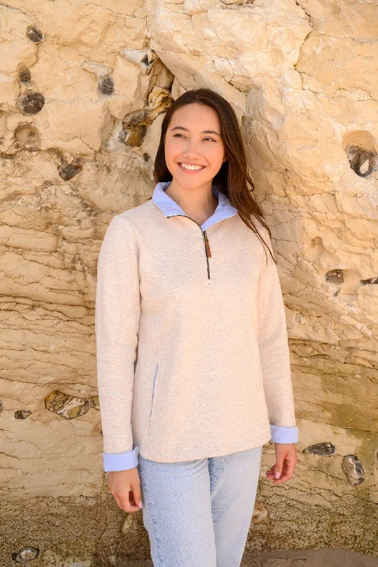 Shore Sweatshirt - Oatmeal Hoodie with Tie-Dye Psychedelic Retro