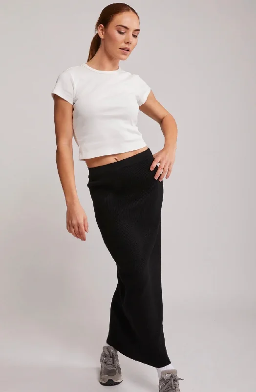 Silent Theory Freya Skirt black corduroy skirt cozy