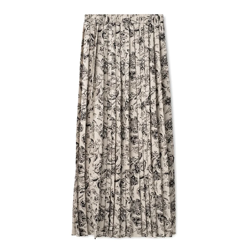 Silk Pleated Skirt In: Multi silk skirt lustrous