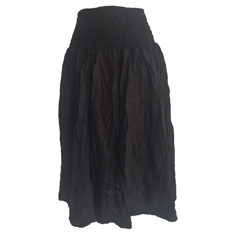 Solid Color Women Skirts in Black SK0086 020000 10 relaxed fit skirt