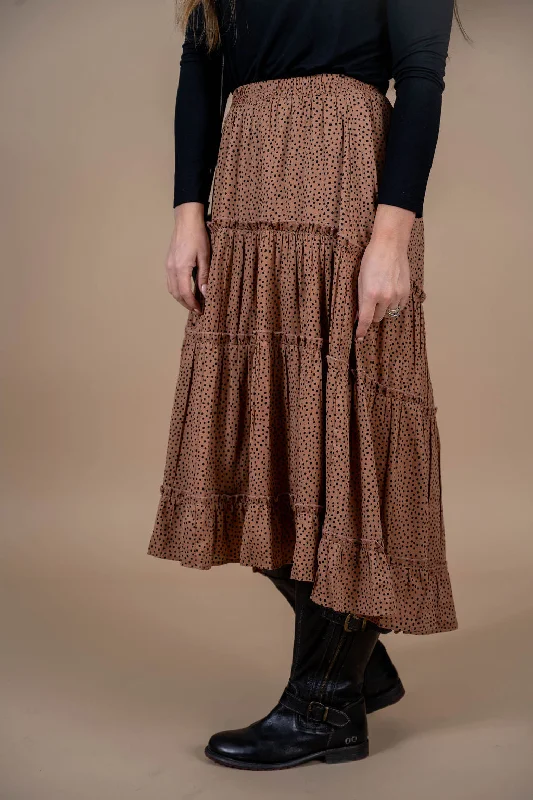 Spotted Ruffle Tiered Midi Skirt tulle skirt dreamy
