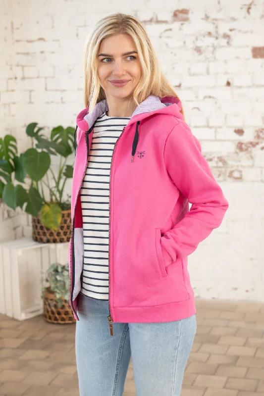 Strand Hooded Top - Azalea Pink Hoodie with Longline Fit Extended Stylish