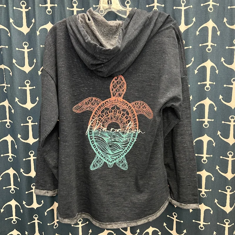 Sunrise Turtle Hooded Sweatshirt Hoodie with Print Artistic Unique
