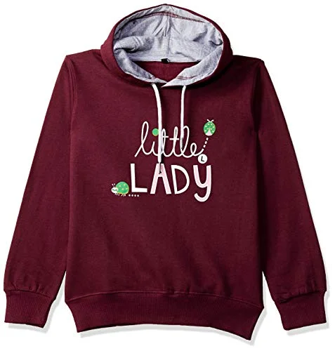 T2F unisex-child Cotton Hooded and Crew Neck Sweatshirt(BYS-SS-09_Multicolor_13-14 Years_Maroon_13 Years-14 Years) Hoodie with Rolled Sleeves Casual Relaxed