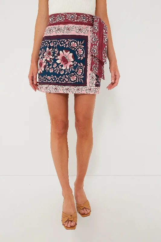 Teal Ainika Charm Overlapped Mini Skirt lace skirt romantic