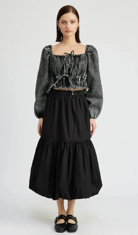 Galiena Midi Skirt denim skirt classic