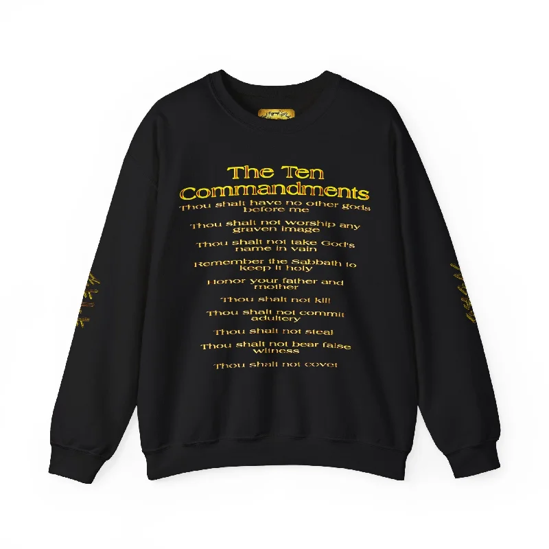 Ten Commandments 01 Designer Gildan Unisex Heavy Blend Sweatshirt (12 colors) Hoodie with Drop Shoulder Relaxed Streetwear