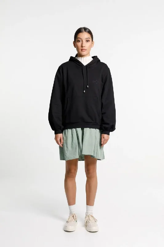 Thing Thing- WFH Hoodie  - Black Hoodie with Hem Detail Decorative Unique