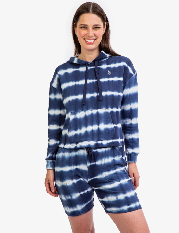 TIE DYE LOGO HOODIE Hoodie with Set-In Sleeves Structured Classic