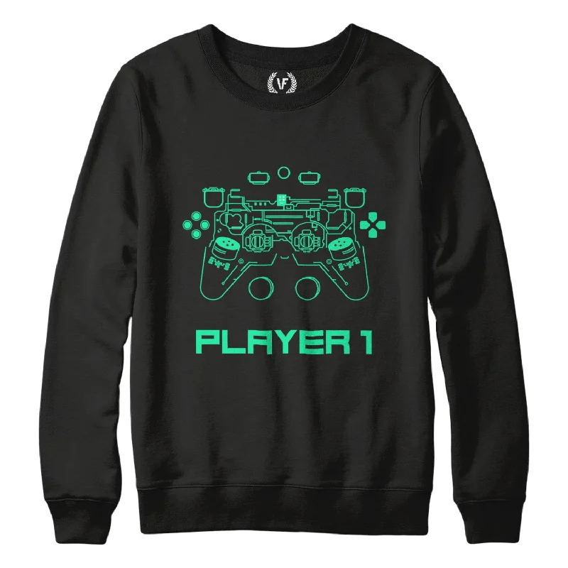 PLAYER 1 : Sweatshirt Hoodie with Longline Fit Extended Stylish