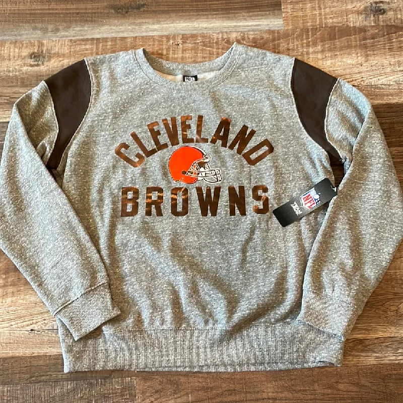 NFL Cleveland Browns NEW!!!  Grey Sweatshirt Women’s Large Hoodie with Lace Feminine Delicate