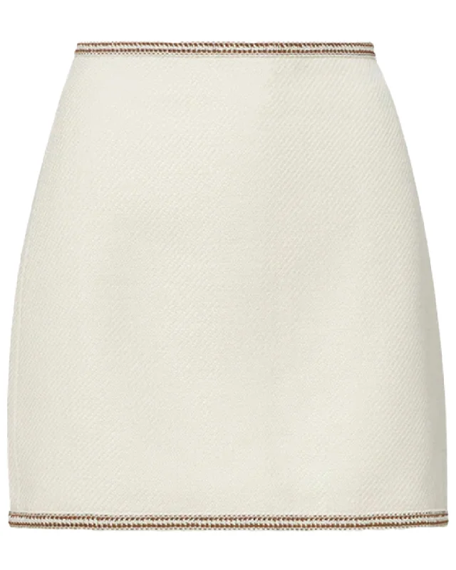 Ivory Tweed Ohemia Skirt flowy skirt hem