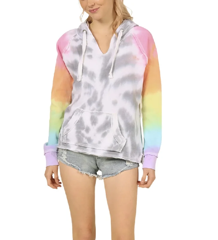 Vintage Havana/Ocean Driven Firework Tie Dye Burnout Hoodie OD9313 Hoodie with Distressed Vintage Worn
