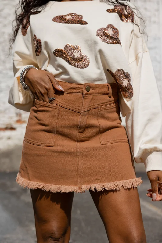 Wait And See Terracotta Cargo Skort corduroy skirt cozy