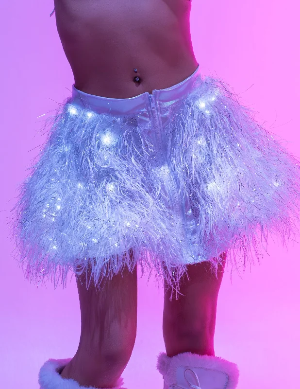 White LED Funkmaster Skirt lace skirt intricate