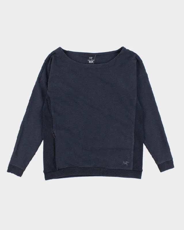 Women's Arc'teryx Navy Sweatshirt - M Hoodie with Cropped Fit Short Trendy