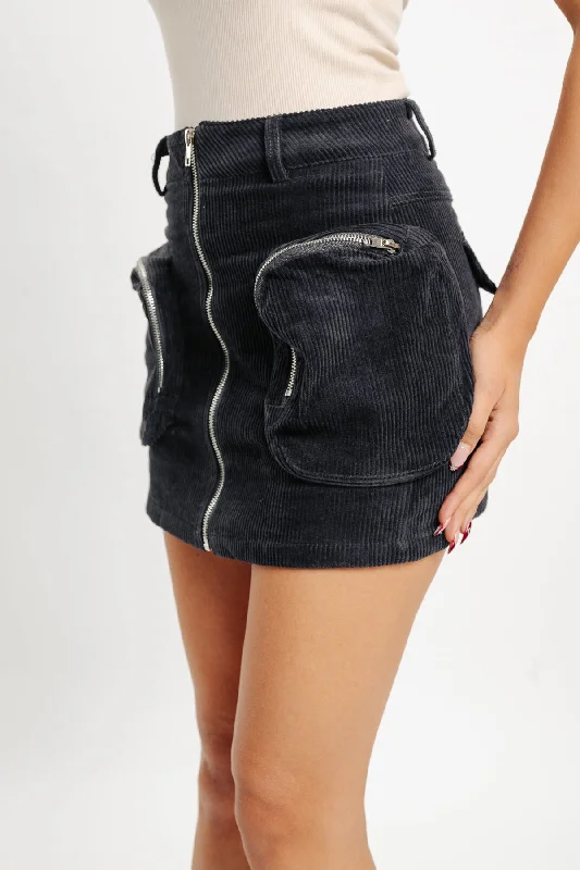 Cargo Corduroy Skirt a-line skirt cut