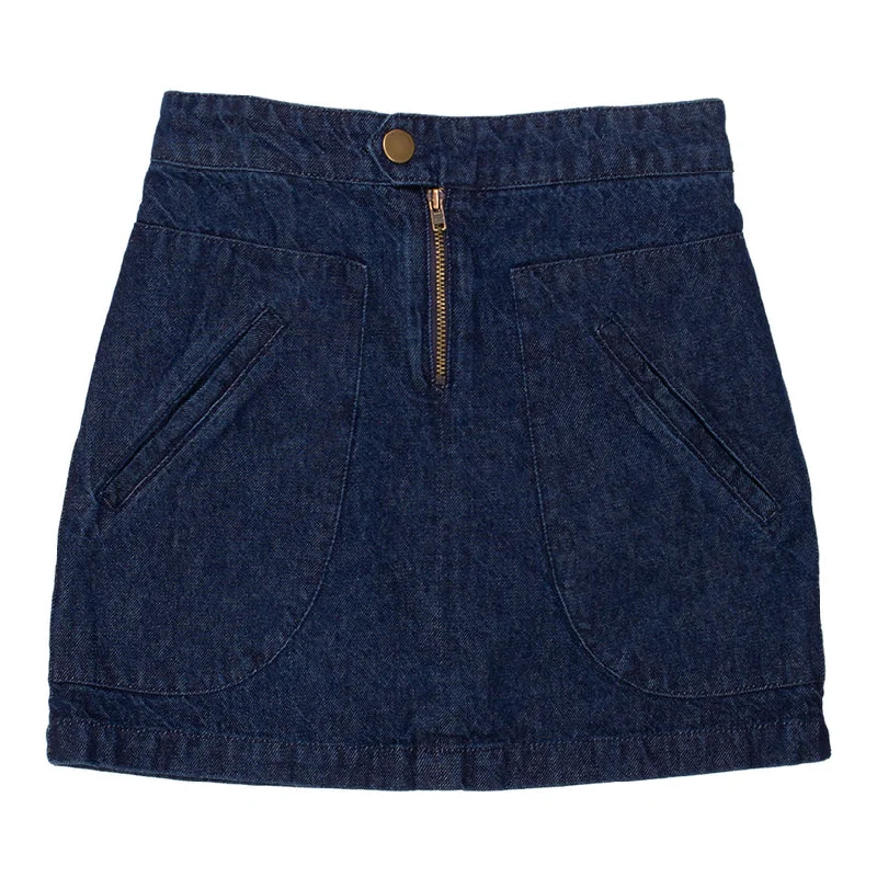 WYNKEN MID BLUE DENIM POCKET SKIRT maxi skirt elegant