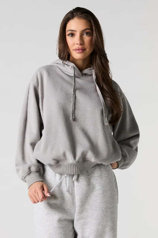 Oversized Solid Fleece Hoodie Hoodie with Fur Luxurious Winter
