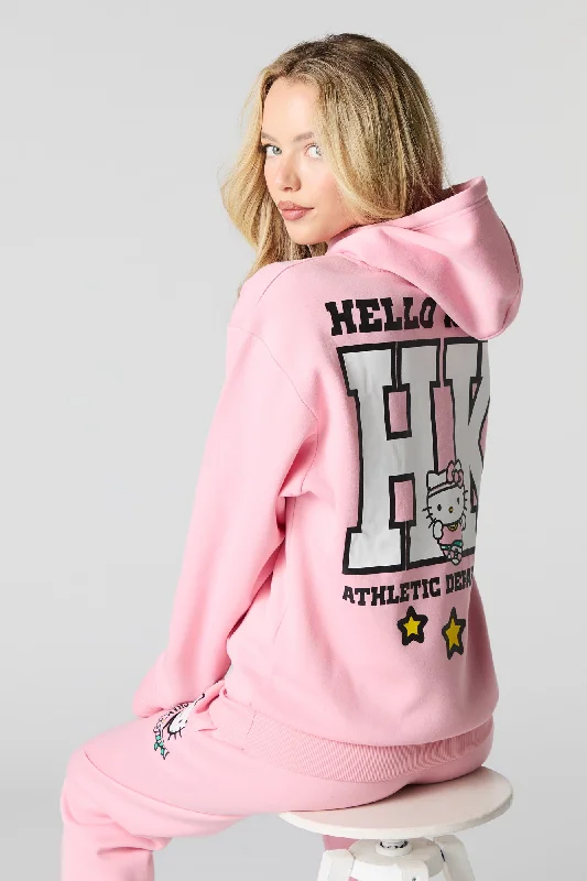Hello Kitty Champion Graphic Fleece Hoodie Hoodie with Typography Text Message