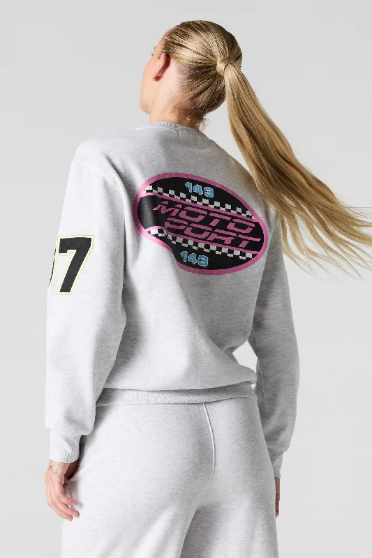 07 Racer Embroidered Fleece Sweatshirt Hoodie Jacket Zipper Layering