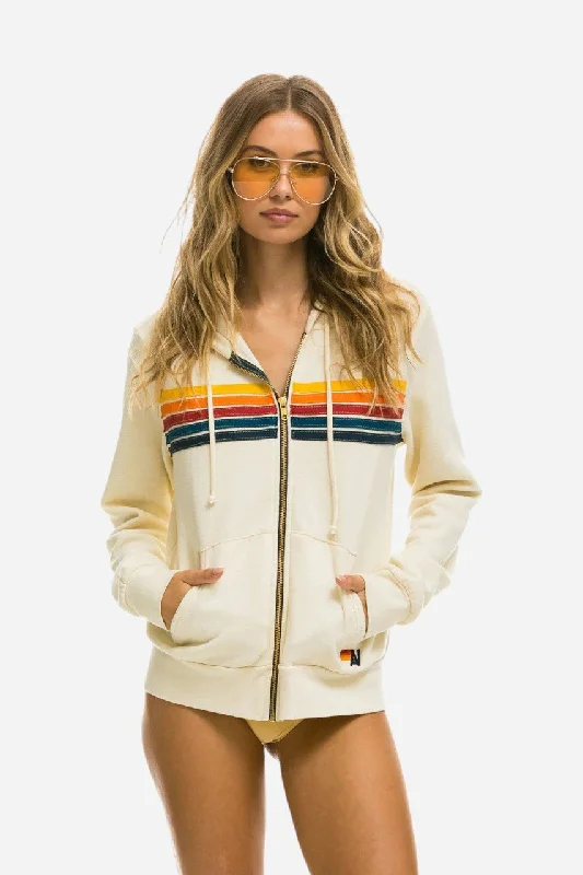 Aviator Nation 5 Stripe Zip Hoodie Vintage White Hoodie with Raglan Sleeves Sporty Comfortable Aviator Nation 5 Stripe Zip Hoodie Vintage White Hoodie with Raglan Sleeves Sporty Comfortable