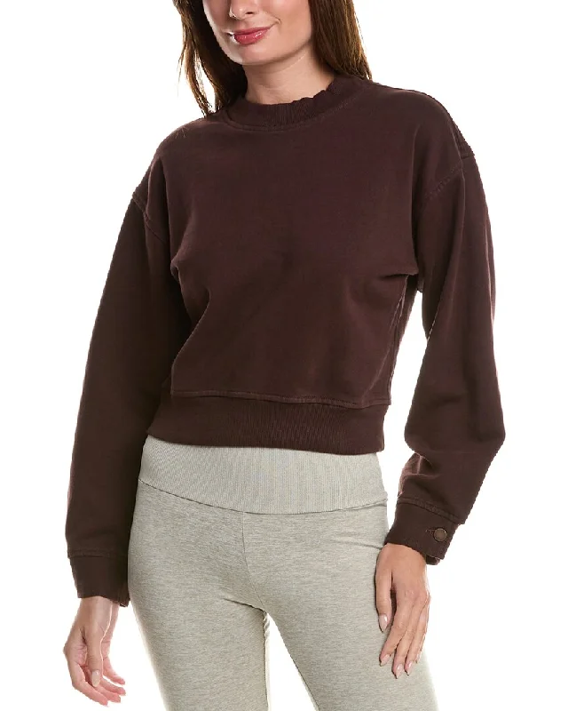Dl1961 Crop Sweatshirt Hoodie with Lace Feminine Delicate