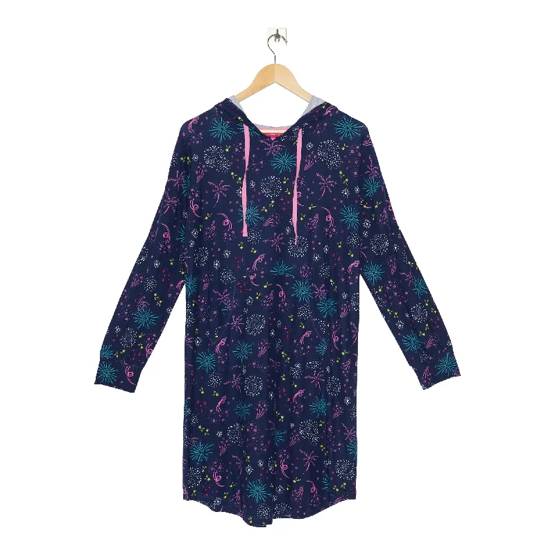 Carisma Women's Starry Nights Printed Hooded Sleep Shirt Graphic Hoodie Design Print Carisma Women's Starry Nights Printed Hooded Sleep Shirt Graphic Hoodie Design Print