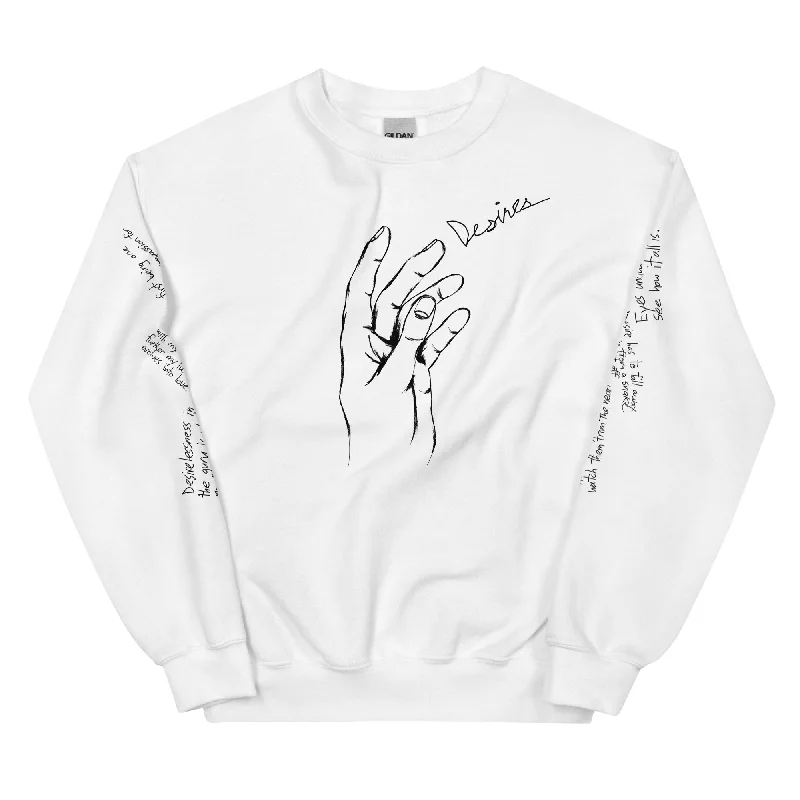 Desire Graphic Sweatshirt Hoodie with Rhinestones Sparkly Elegant
