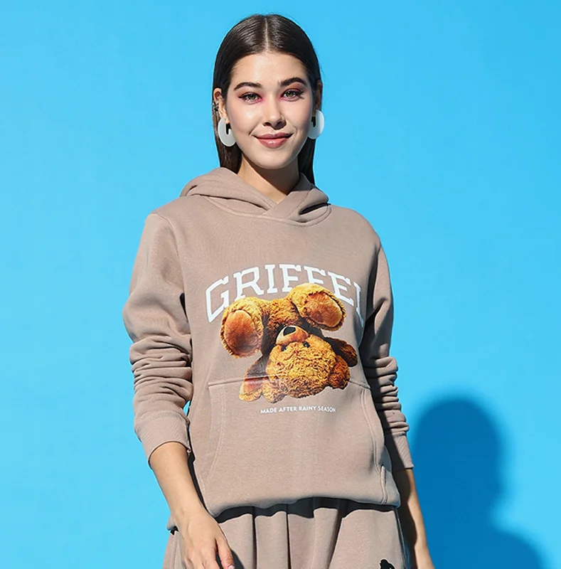 GRIFFEL Hoodie Neck Sweatshirt Hoodie with Slim Fit Tailored Modern