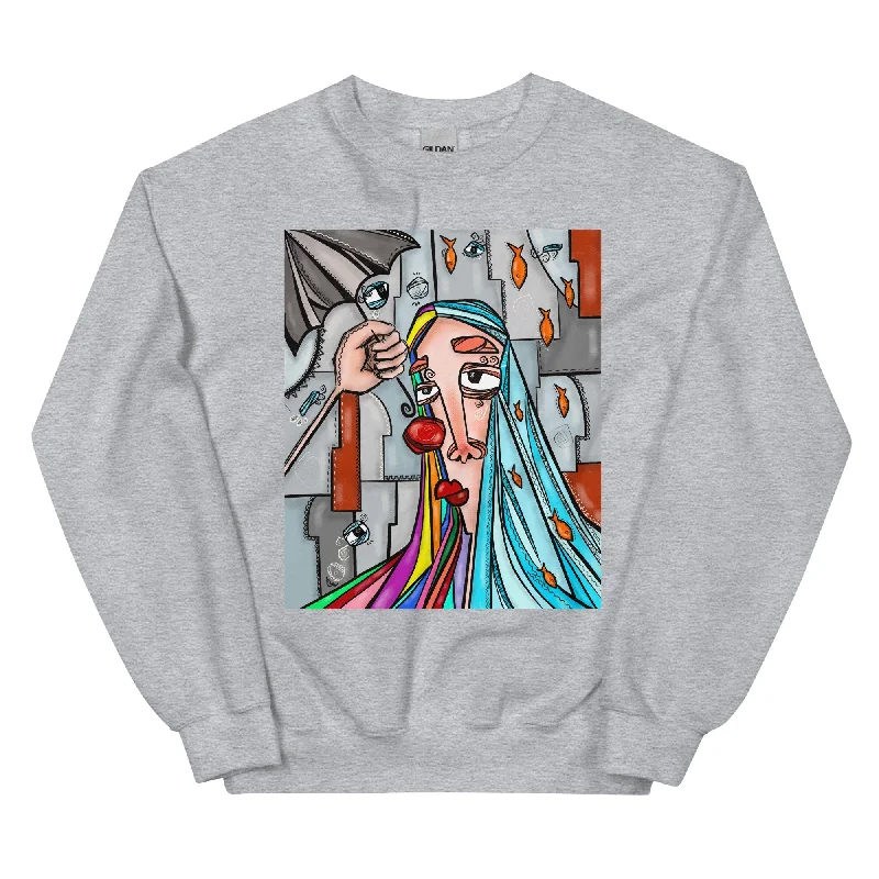 HEART AIR Unisex Classic Sweatshirt Hoodie with Hem Detail Decorative Unique