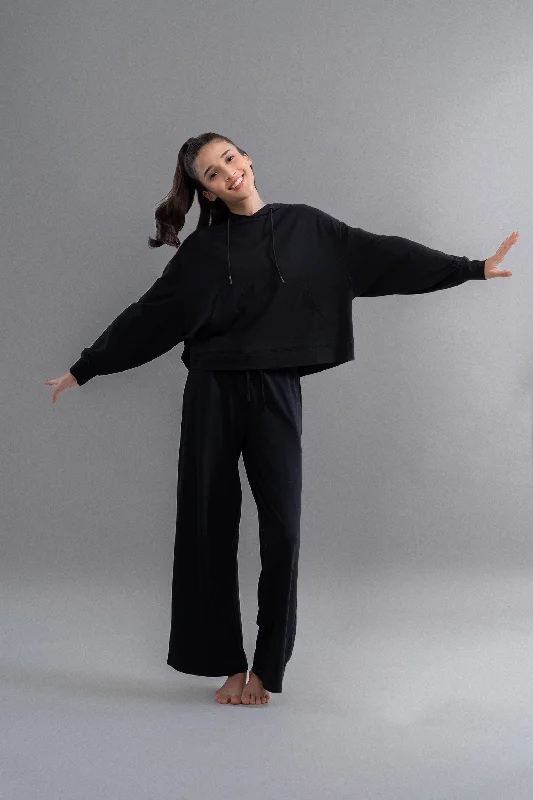 Limited Edition Luxflo® Travel Black Hoodie Set Hoodie with Ribbed Neckline Snug Warm Limited Edition Luxflo® Travel Black Hoodie Set Hoodie with Ribbed Neckline Snug Warm