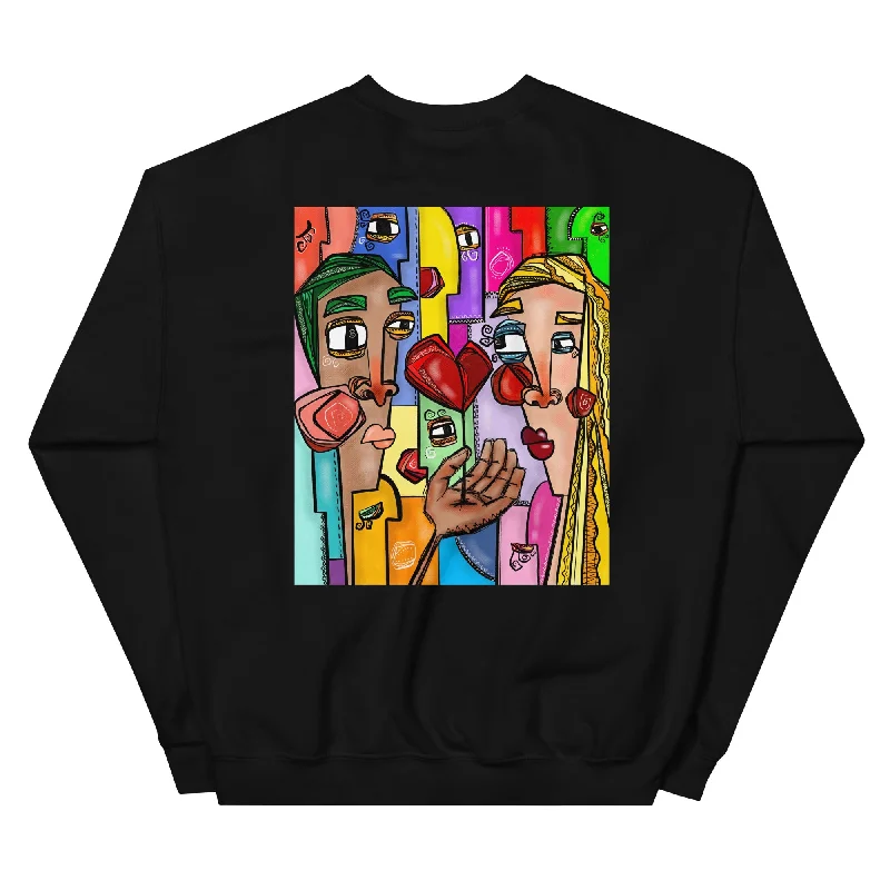 LOVER Unisex Classic Sweatshirt Hoodie with Contrast Stitching Detailed Premium