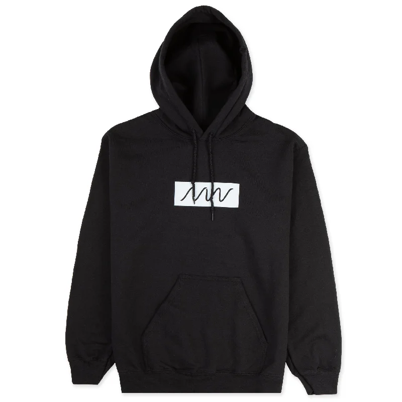 Neon Wave Box Logo Shop Hoodie Hoodie with Drop Shoulder Relaxed Streetwear