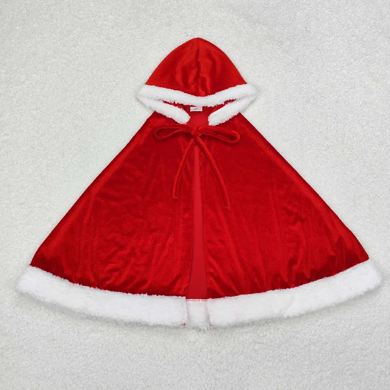 Baby Girl Christmas Red Velvet Hooded Tops Cloak Hoodie with Reflective Safety Nightwear Baby Girl Christmas Red Velvet Hooded Tops Cloak Hoodie with Reflective Safety Nightwear