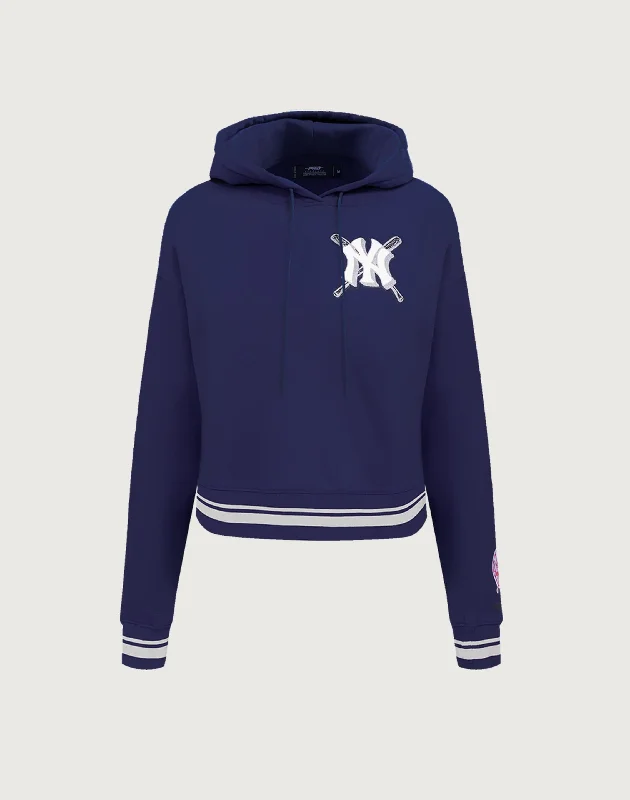 Pro Standard New York Yankees Mashup Rib Cropped Hoodie Hoodie with Hem Fringe Bohemian Relaxed Pro Standard New York Yankees Mashup Rib Cropped Hoodie Hoodie with Hem Fringe Bohemian Relaxed