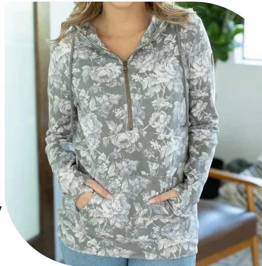 Small floral Michelle Mae hoodie Hoodie with Pastel Soft Subtle
