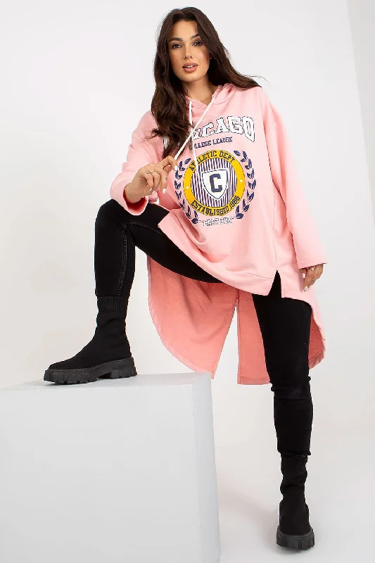 Sweatshirt Fancy Hoodie with Hem Patch Decorative Personalized