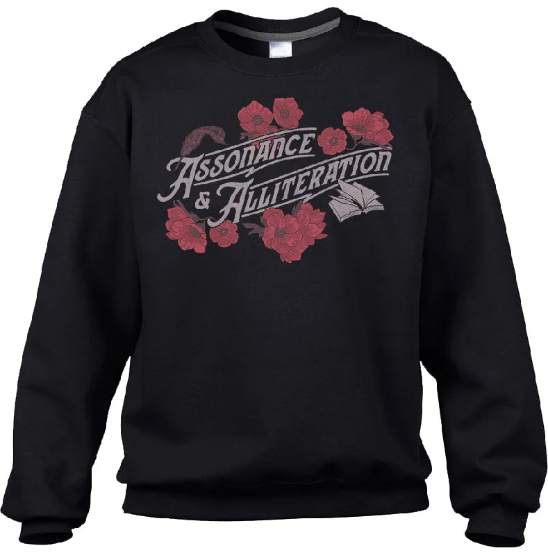 Unisex Assonance and Alliteration Sweatshirt Hoodie with Rhinestones Sparkly Elegant Unisex Assonance and Alliteration Sweatshirt Hoodie with Rhinestones Sparkly Elegant